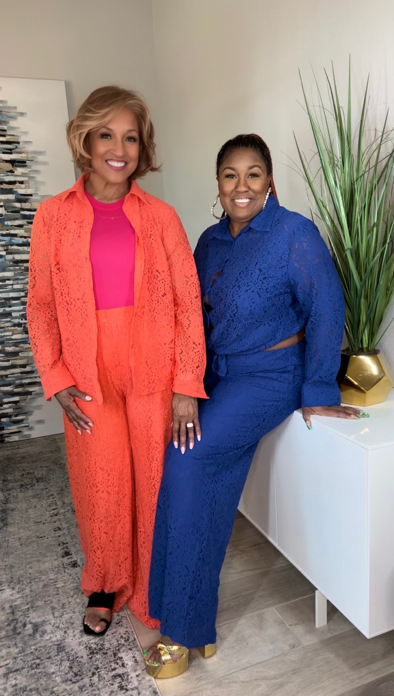 OLIVETTE LACE PANT SET - PLUS