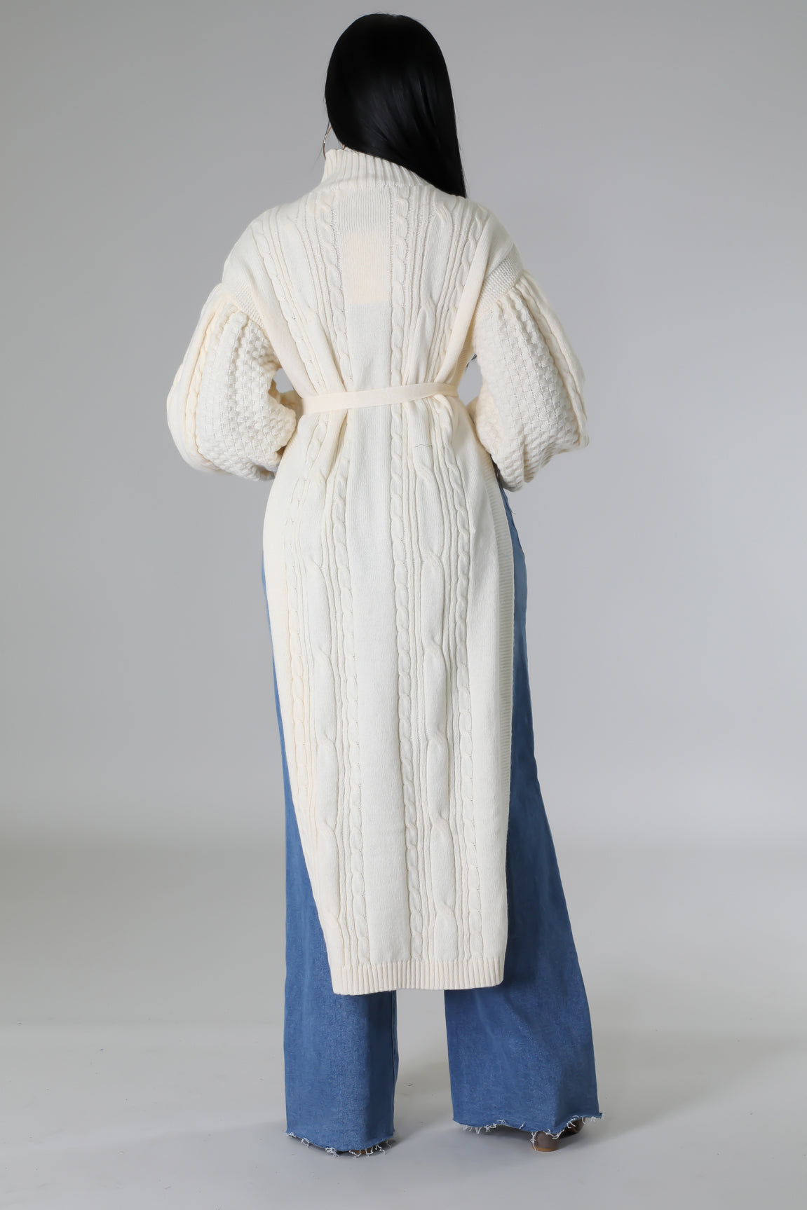 Gracie Cardigan Tunic Top - Cream