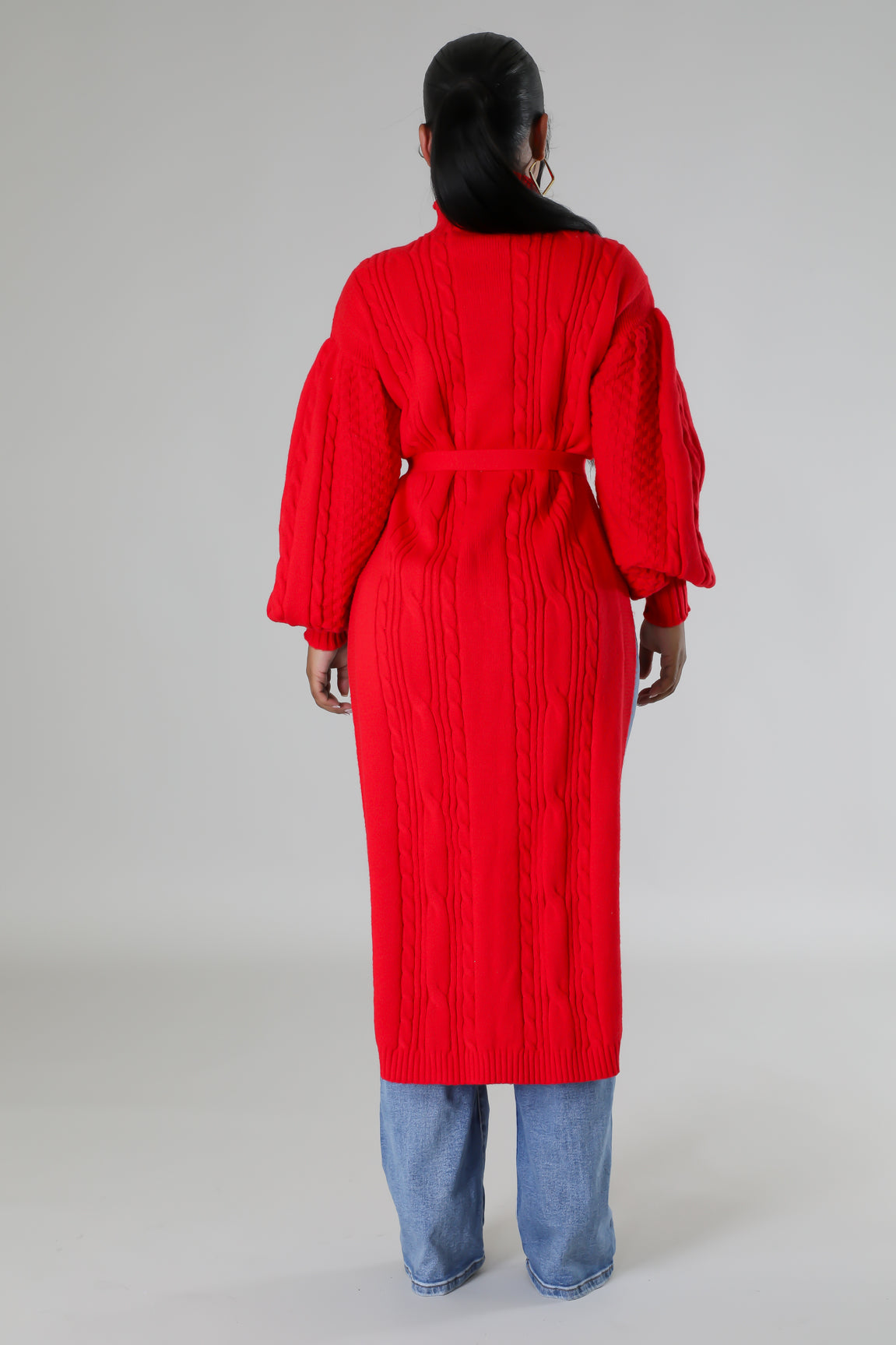 Gracie Cardigan Tunic Top - Red