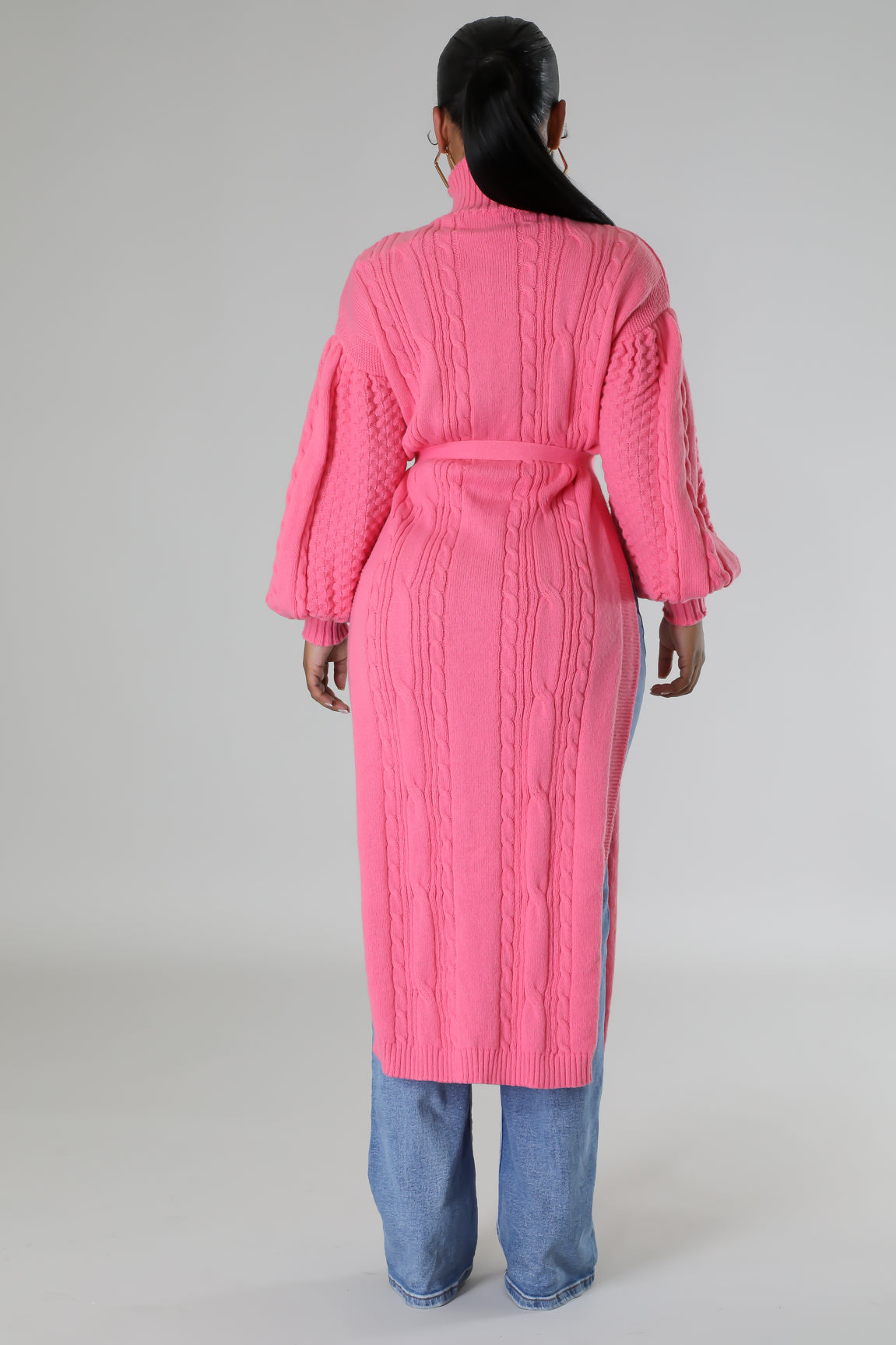 Gracie Cardigan Tunic Top - Pink