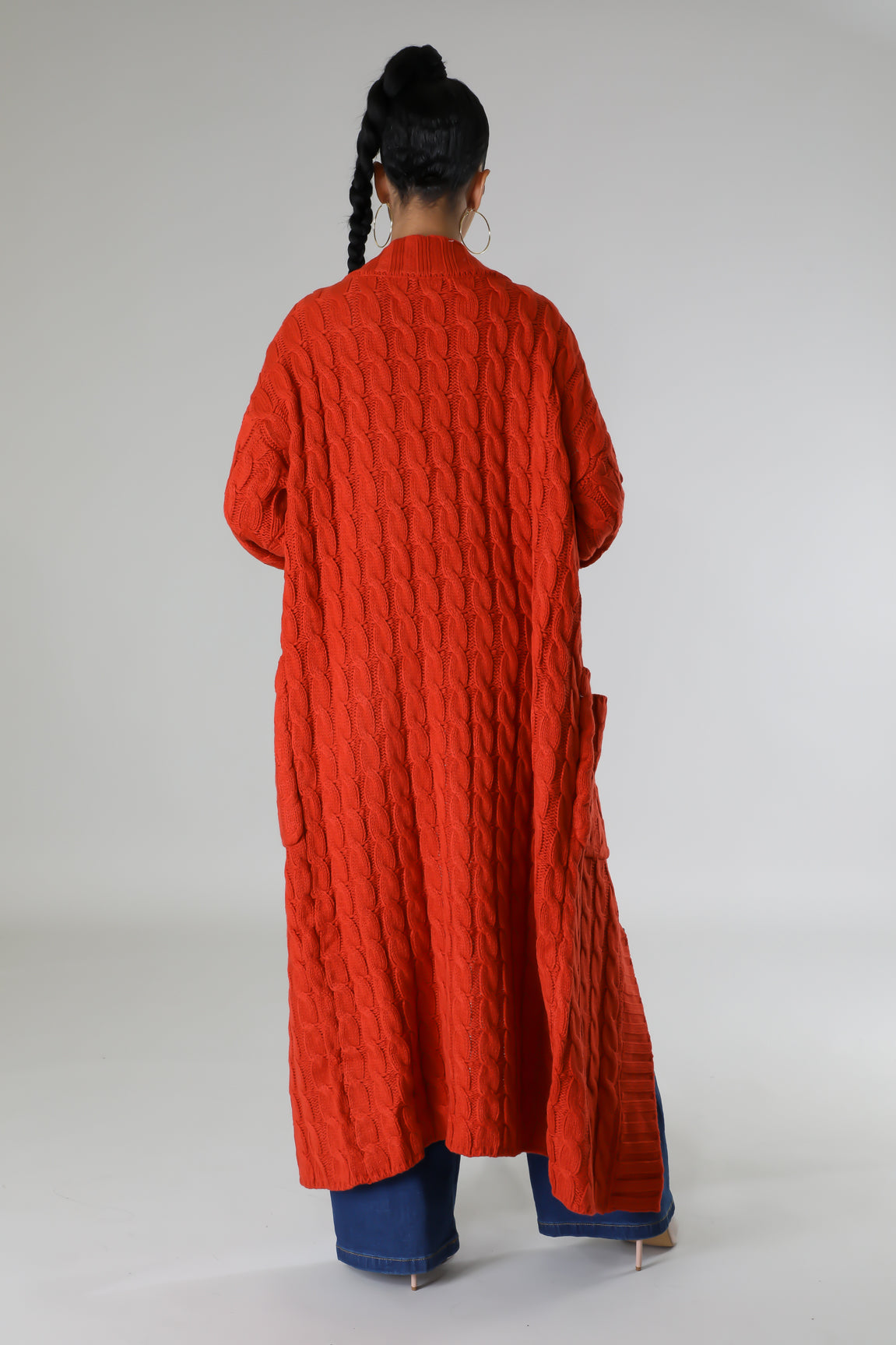 Leah Long Cardigan - Rust