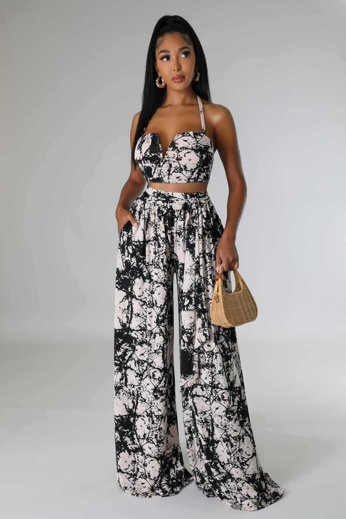 BRUNCH BABE CROP PANT SET