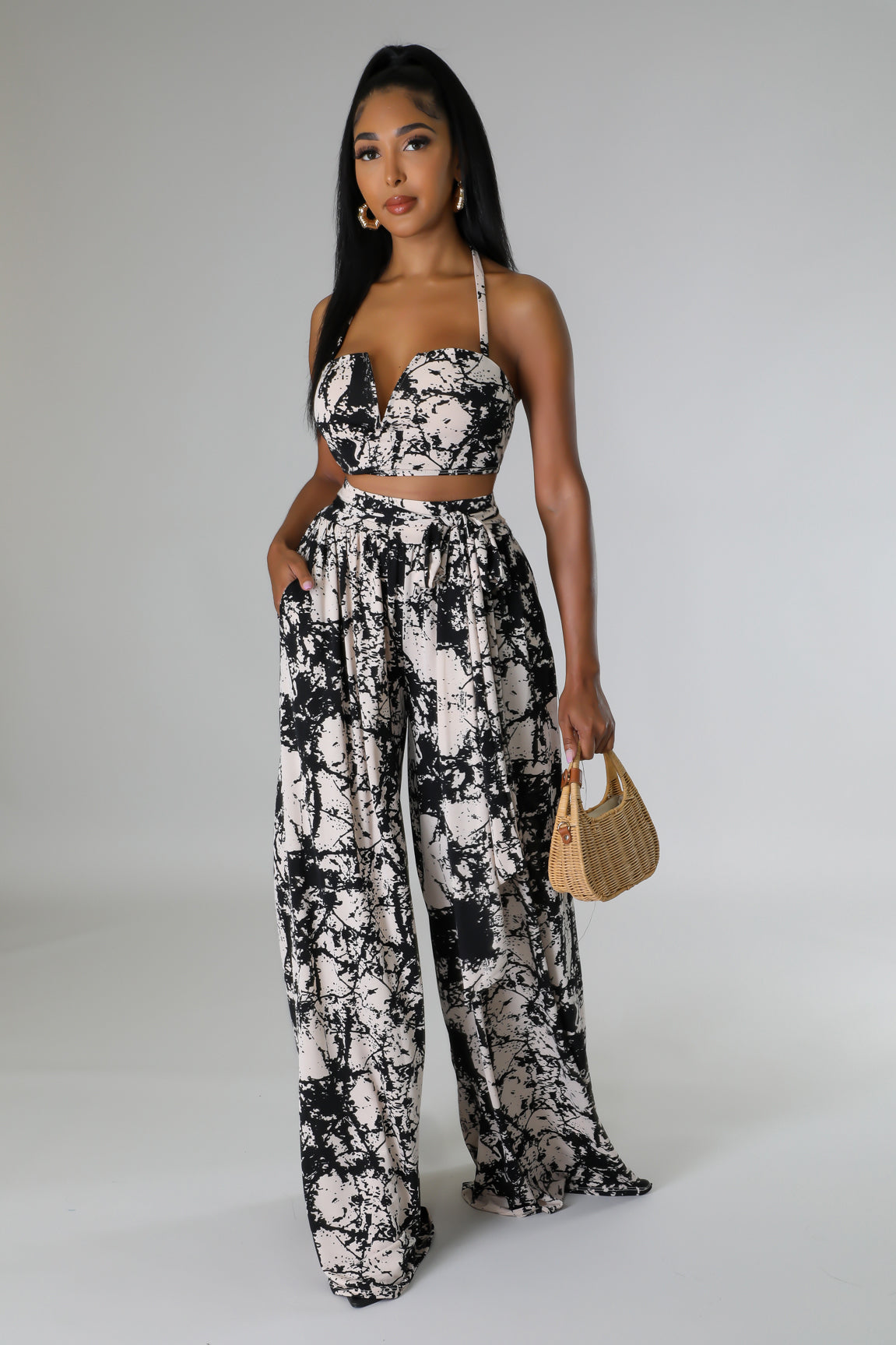 BRUNCH BABE CROP PANT SET