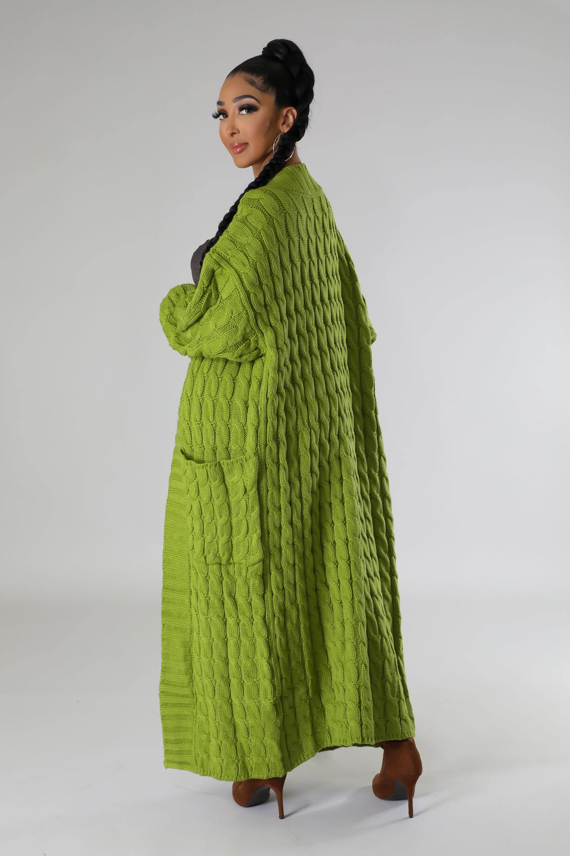 Leah Long Cardigan - Green