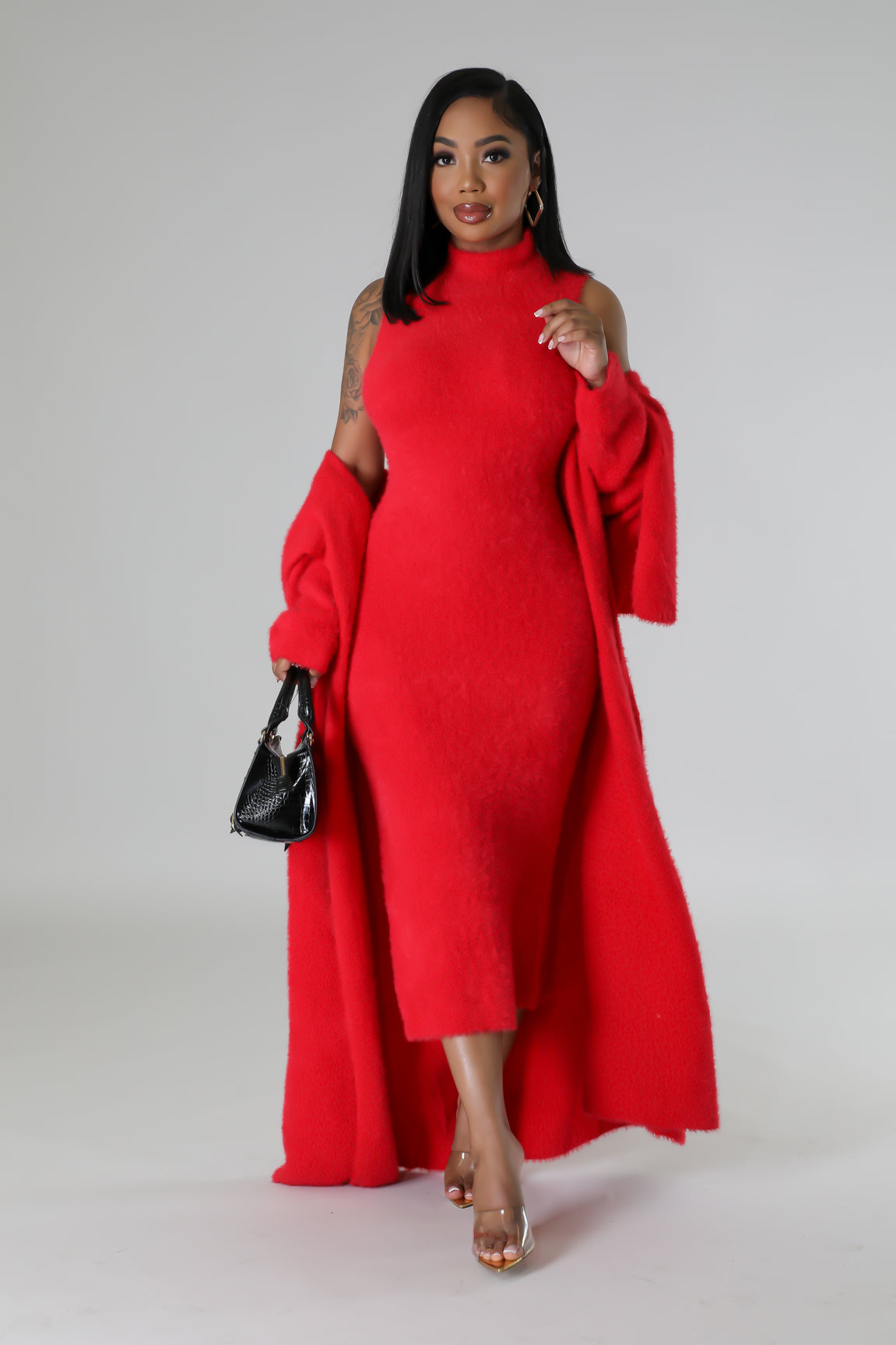 Cozy Dress Set - Red