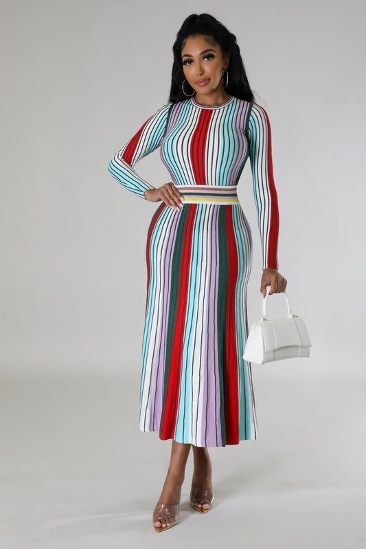 Power Stripe Skirt Set