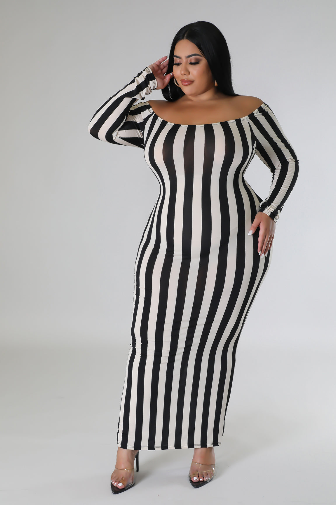 STRIPED MAXI DRESS - PLUS