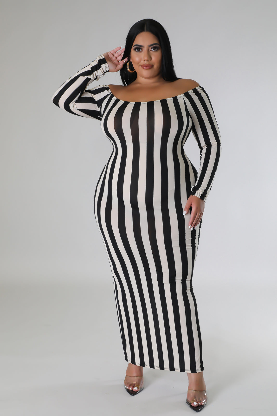 STRIPED MAXI DRESS - PLUS