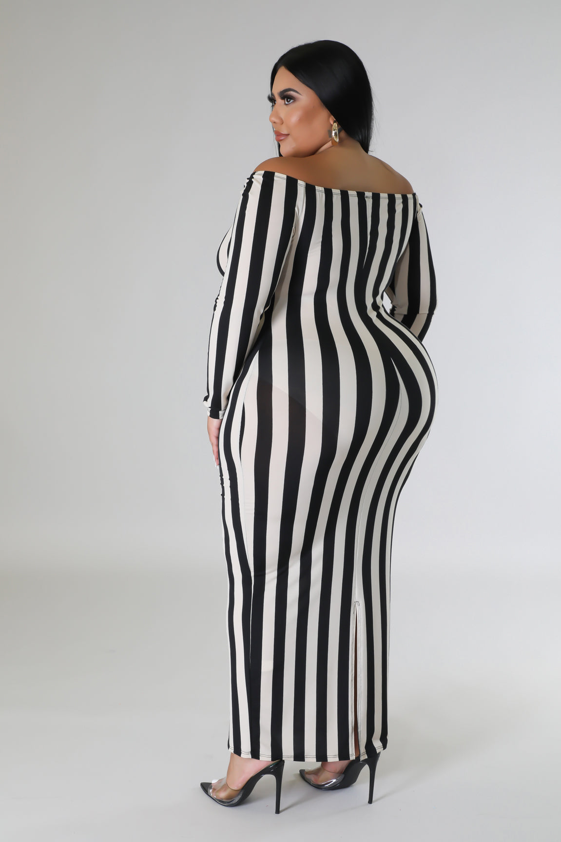 STRIPED MAXI DRESS - PLUS