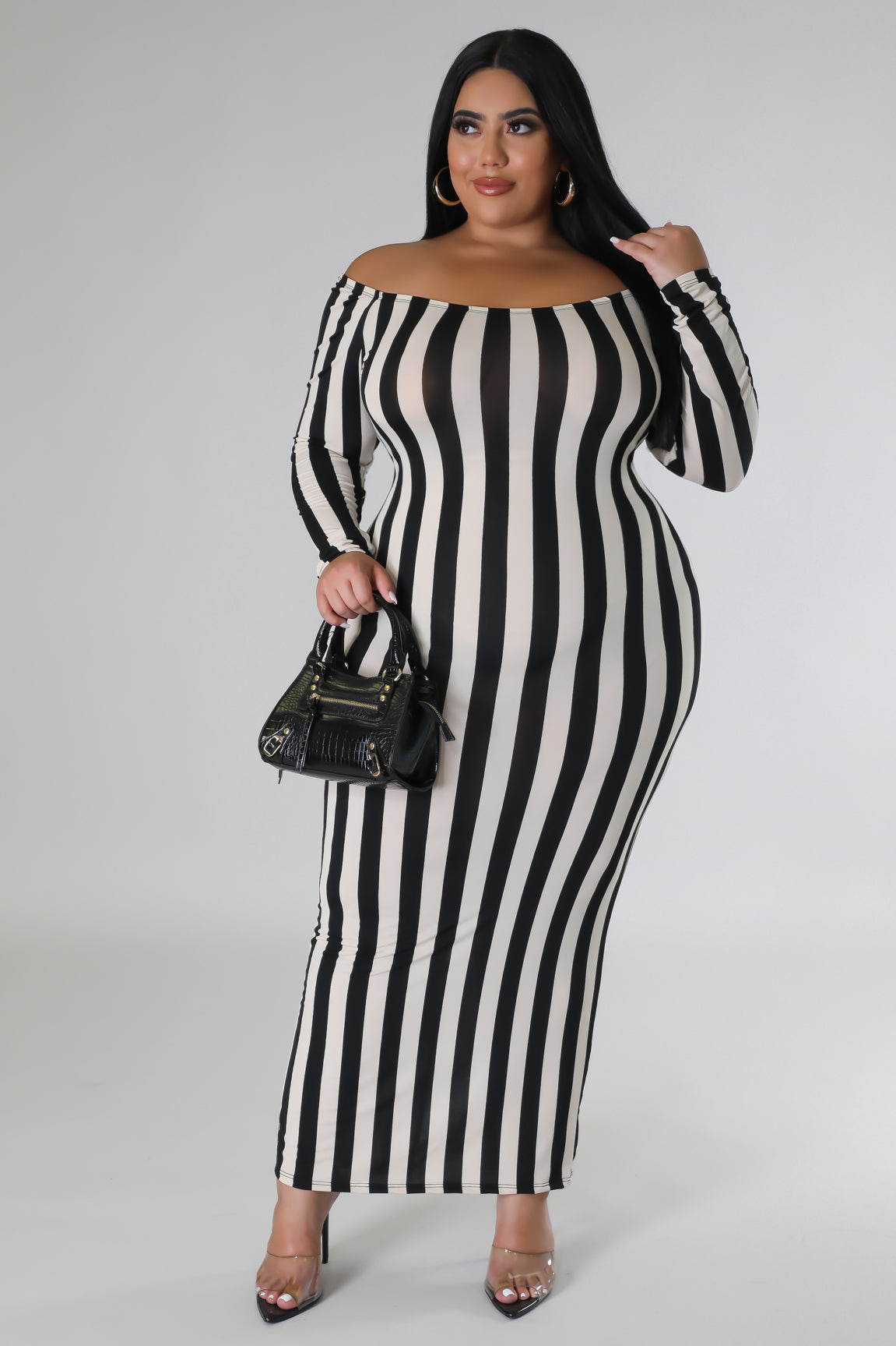 STRIPED MAXI DRESS - PLUS